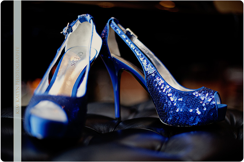 Blue wedding shoes